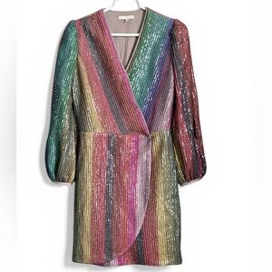 Harlyn Rainbow Sequin Dress (Size XS) 🌈✨ Statement Sparkle
